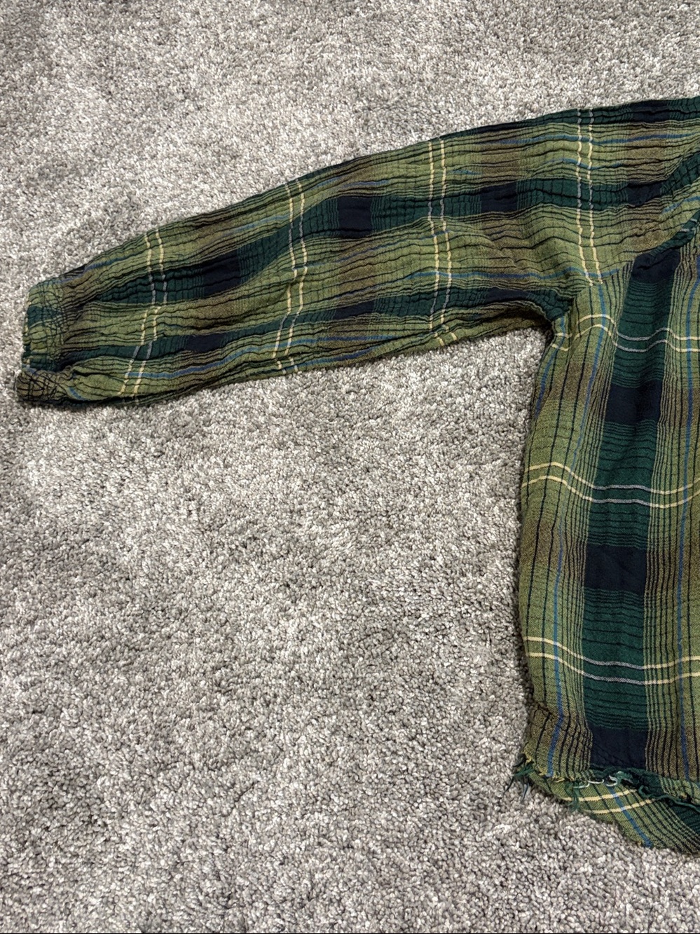 We The Free Flannel Top Size Small Green Plaid - Picture 4 of 10